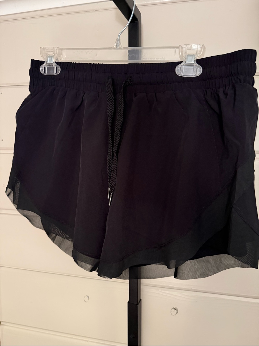 HALARA Black Layered Running Shorts with Drawstring